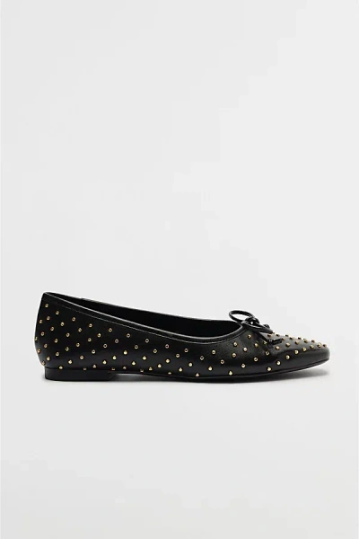 SCHUTZ ARISSA LEATHER BALLET FLAT IN STUDDED BLACK, WOMEN'S AT URBAN OUTFITTERS 