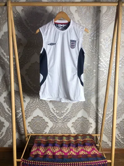 Pre-owned Umbro X Vintage Very Umbro England Soccer Jersey Y2k Retro 90's Euro In White