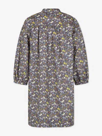 Bonpoint Girls Smocked Tamsin Dress In Grey