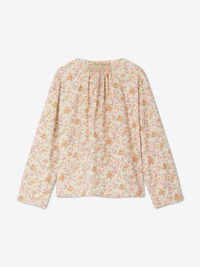 Bonpoint Girls Smocked Liberty Poldie Blouse In Pink
