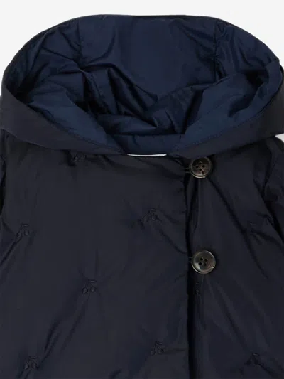 Bonpoint Girl's Bonno Cherry Embroidered Jacket In Blue