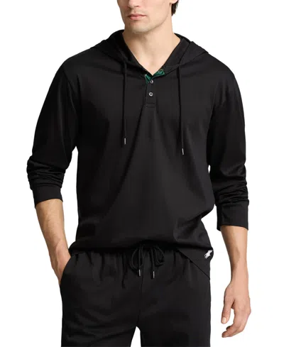 Polo Ralph Lauren Men's Cotton Sleep Hoodie In Polo Black,white Polo Player