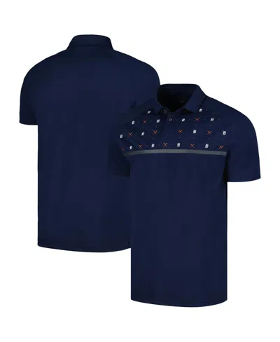 Levelwear Navy New York Yankees Sector Batter Up Raglan Polo In Navy
