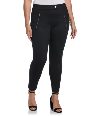Rafaella Plus Size Pull-on Pant With Zip Detail In Black