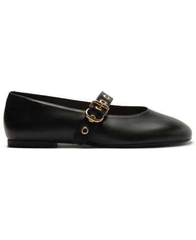 Arezzo Fechado Womens Flats Round Toe Mary Janes In Black