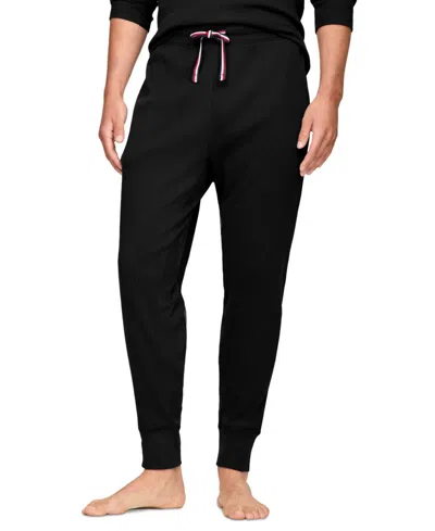 Tommy Hilfiger Men's Ribbed Jogger Pajama Pants In Black