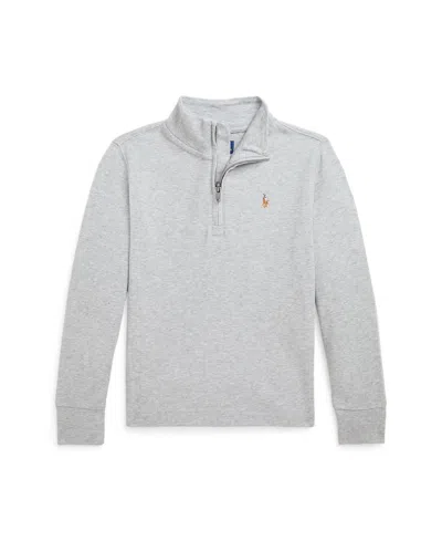 Polo Ralph Lauren Toddler And Little Boys Cotton Interlock Quarter-zip Pullover Shirt In Andover Heather