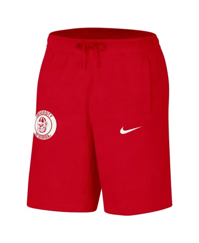 Nike Men's Red Georgia Bulldogs Logo Shorts In Red