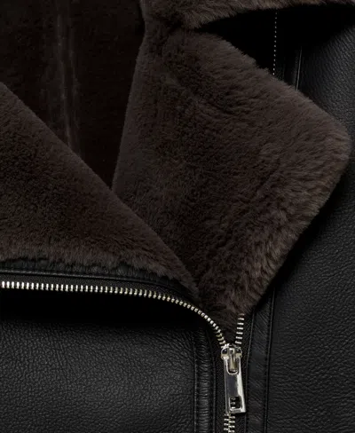 Mango Women's Faux Shearling-lined Jacket In Black