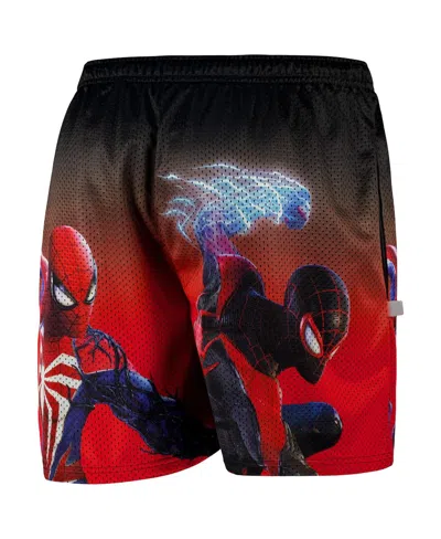 Shop Chalk Line Men's Black Spider-man Spider-man 2 Poster Art Retro Shorts In Black,red