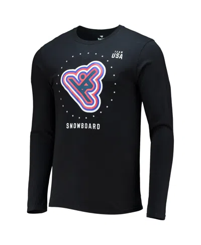 Fanatics Men's Black Team Usa Snowboarding Long Sleeve T-shirt In Black