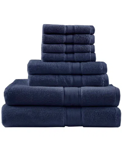 Madison Park Signature Solid 800gsm Cotton 8-pc. Bath Towel Set In Dark Navy