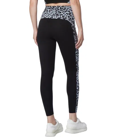 Marc New York Andrew Marc Sport Women's Printed 7/8 Leggings In Black,gray Leopard
