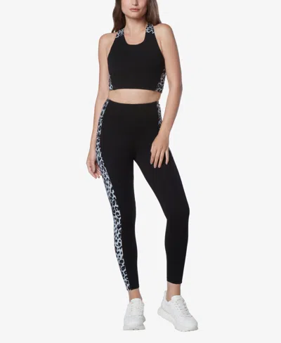 Marc New York Andrew Marc Sport Women's Printed 7/8 Leggings In Black,gray Leopard