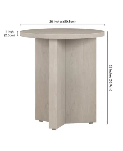 Hudson & Canal Anders 20" Wide Round Side Table In Alder White In Alder White
