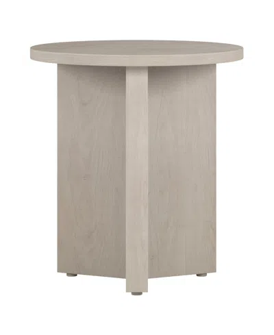 Hudson & Canal Anders 20" Wide Round Side Table In Alder White In Alder White