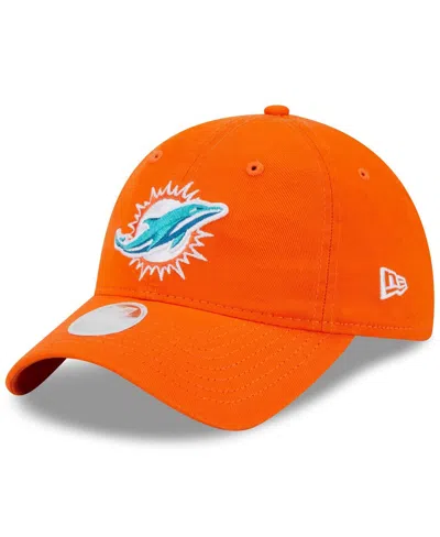 New Era Women's  Orange Miami Dolphins Main Core Classic 2.0 9twenty Adjustable Hat In Orange