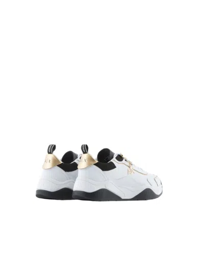 Armani Exchange Logo-charm Leather Lace-up Sneakers In White
