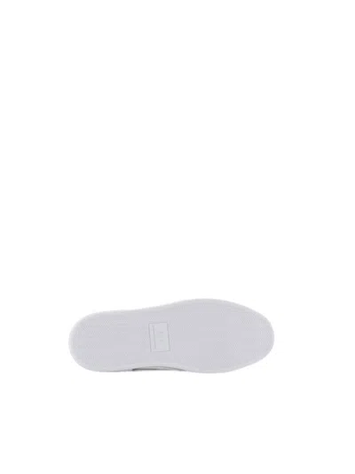 Armani Exchange Logo-charm Leather Lace-up Sneakers In White