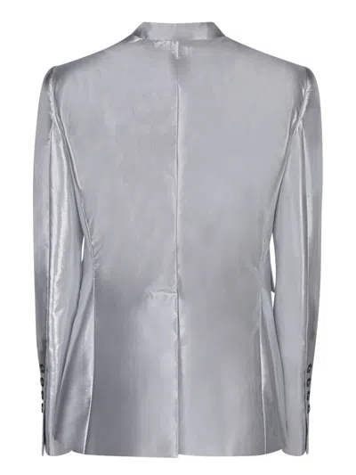 Sapio Metallic Single Breasted Jacket In Gray