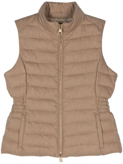 Shop Lorena Antoniazzi Brown Padded Gilet