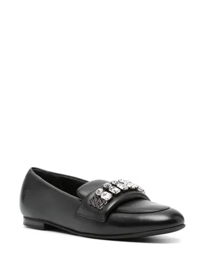 Shop Casadei Puff Loafer In Blk Black