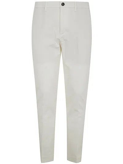 Shop Nine In The Morning Easy Chino Slim Man Trousers In Milk