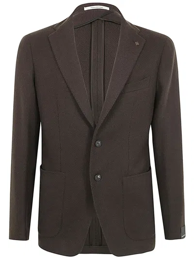 Tagliatore Tailored Jacket With Front Pockets In Moro