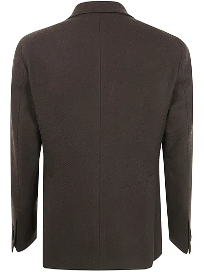 Tagliatore Tailored Jacket With Front Pockets In Moro