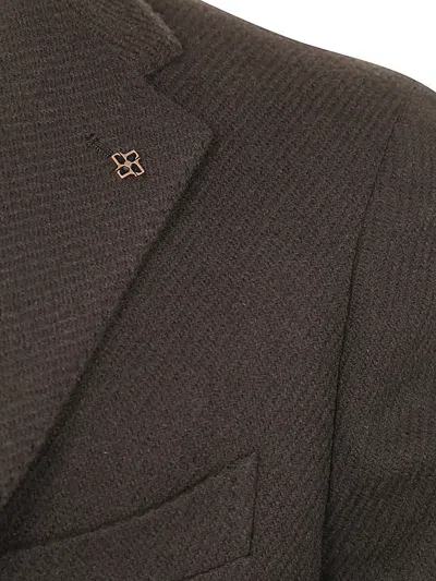 Tagliatore Tailored Jacket With Front Pockets In Moro
