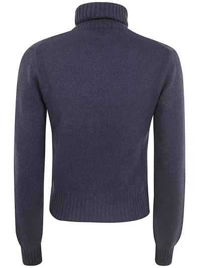 Shop Ami Alexandre Mattiussi Slim Tonal Adc Sweater In Navy Blue