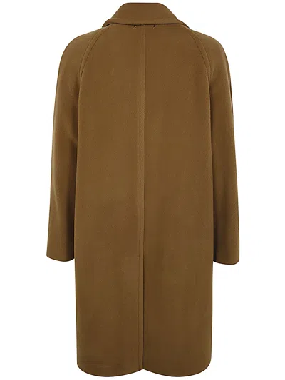 Shop Golden Goose Journey M`s Relaxed Coat Harringbone Vw In Tobacco Brown