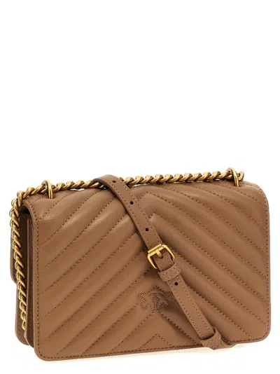 Shop Pinko Mini Love Bag One Crossbody Bag In Beige