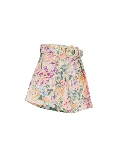 Shop Zimmermann Halliday Shorts In Beige