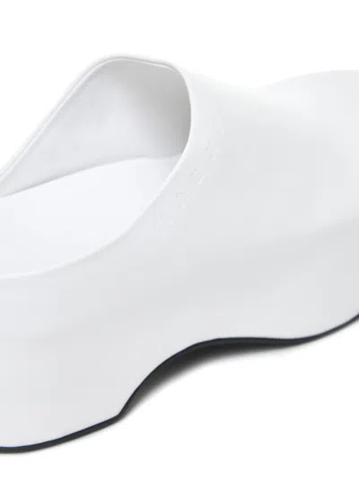 Marni Leather Chunky Sabot Clogs In Lily White