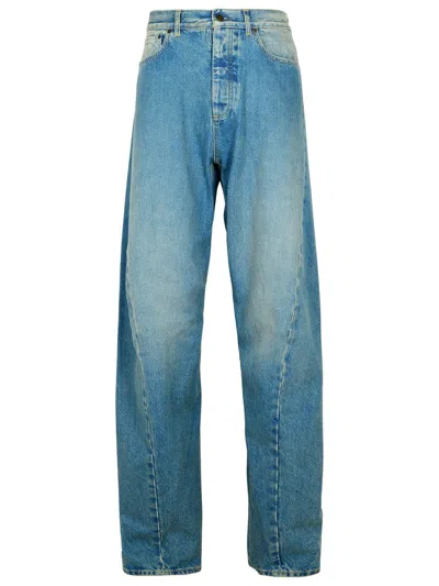 Shop Maison Margiela Light Blue Cotton Jeans