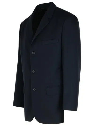 Shop Maison Margiela Navy Virgin Wool Blazer