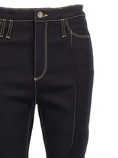 Nensi Dojaka Sheer Hem Tulle Jeans In Black
