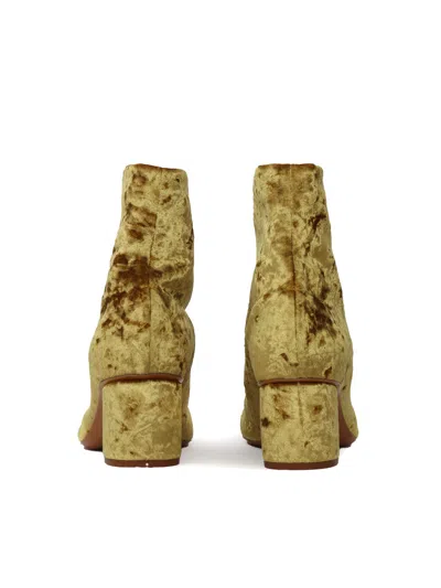 Forte Forte Chic Stretch Velvet Boots In Gold