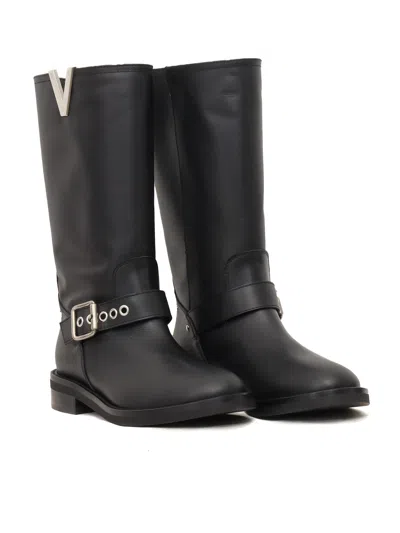 Via Roma 15 Belted Short Boots In Black