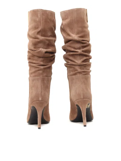 Via Roma 15 Golden V + Stiletto Heel Boots In Red