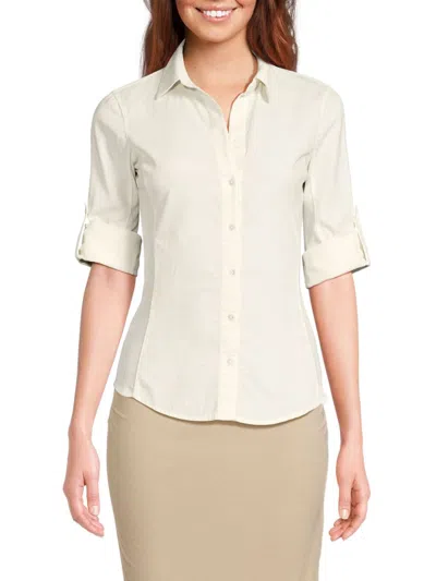 James Perse Corduroy Contrast Panel Shirt In Alabaster