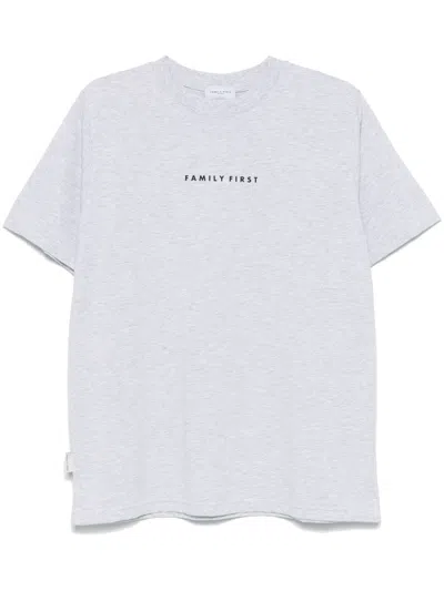 Family First Logo-print T-shirt In Grey