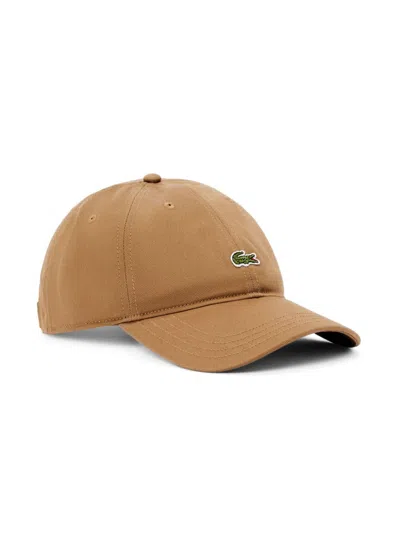 Lacoste Logo Cap In Brown