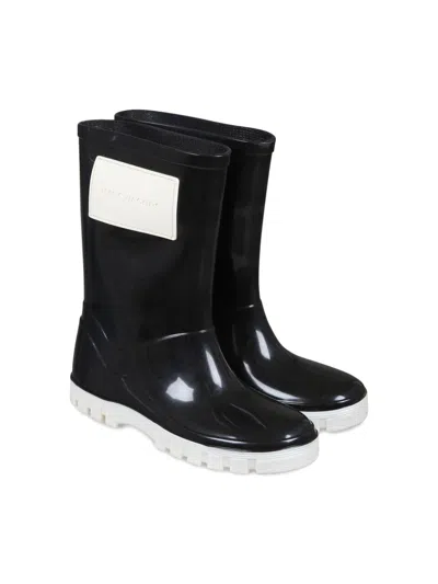 Marc Jacobs Black Boots For Kids With Logo In Black