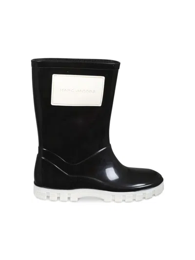 Marc Jacobs Black Boots For Kids With Logo In Black