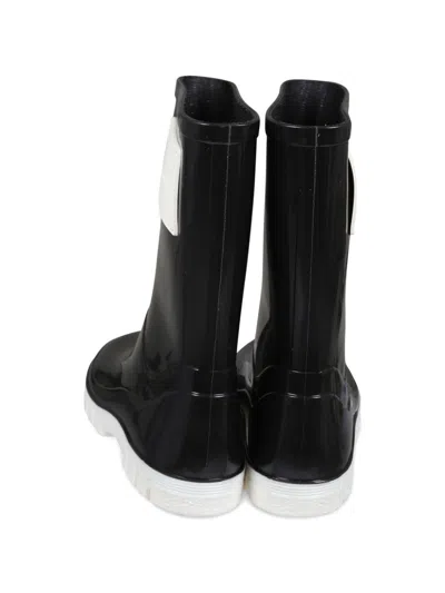 Marc Jacobs Black Boots For Kids With Logo In Black