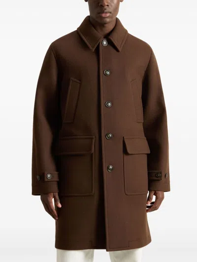 Woolrich Long Sleeve Coat In Brown
