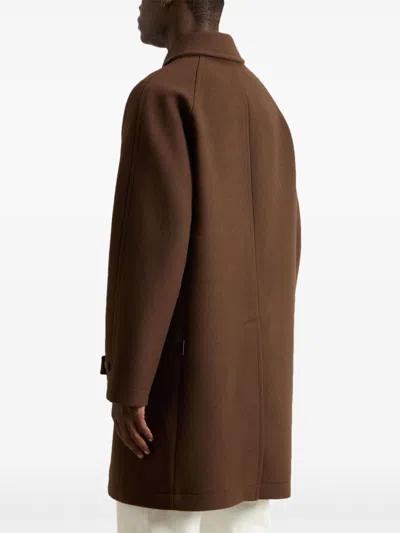 Woolrich Long Sleeve Coat In Brown