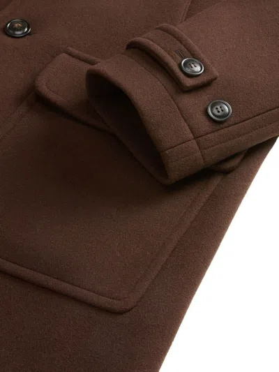 Woolrich Long Sleeve Coat In Brown